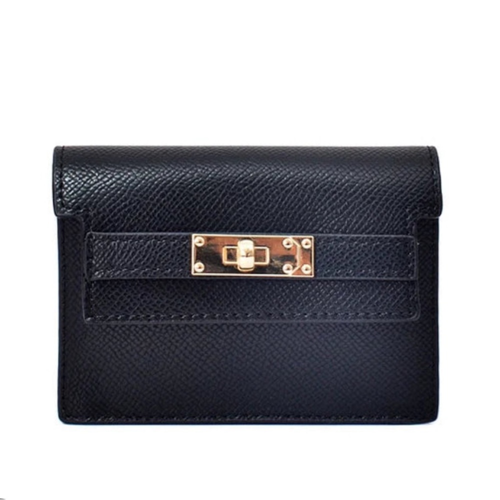 Elegant Black Women's Accordion Style Clasp Wallet